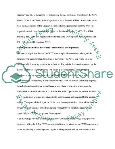 Effectiveness of WTOs Dispute Settlement Procedure