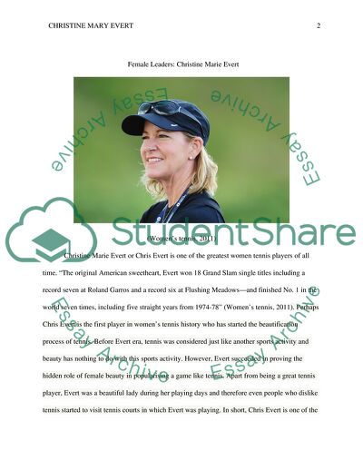 Female Leaders: Christine Marie Evert