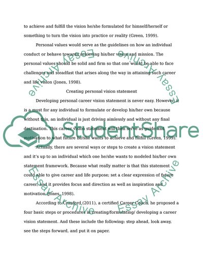 Mission and Personal Values in Building a Career