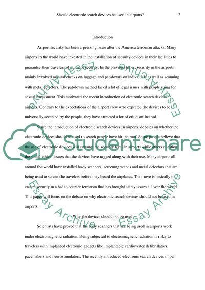 Use of Electronic Search Devices in Airports