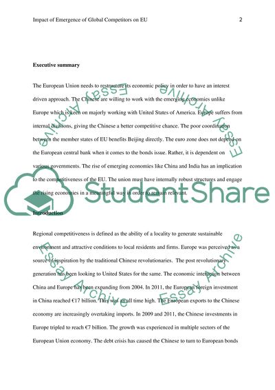 Impact of Emergence of Global Competitors on EU