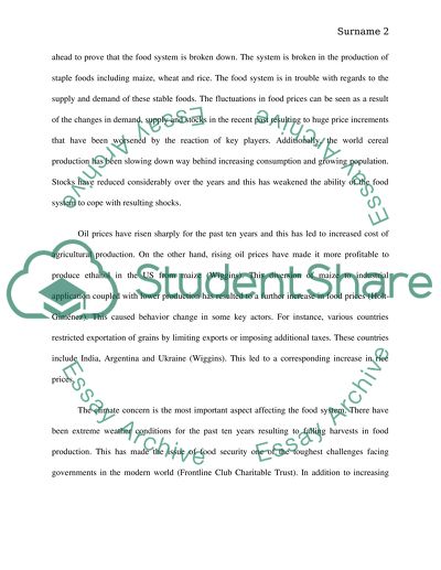 Areas Where the Food System Is Broken Down