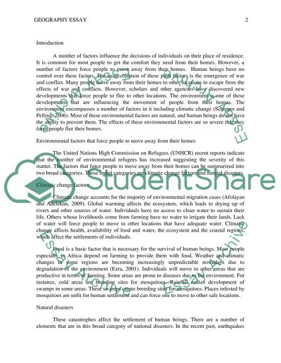 Large of numbers of people really leave home because of environmental problems