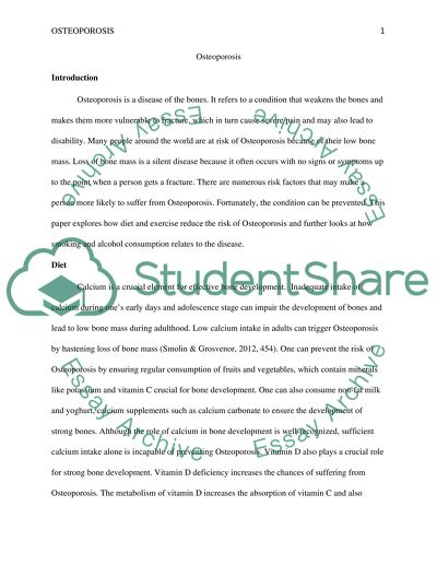 The Risk of Osteoporosis Disease