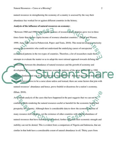 Natural Resources: Curse or a Blessing