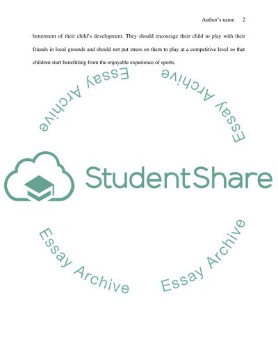 Children Need to Play, Not Compete by Jessica Statsky