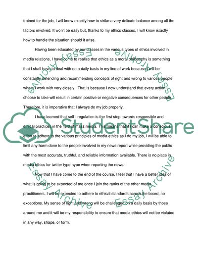 Media Ethic personal statement
