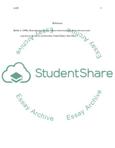 The Legacy of Slavery