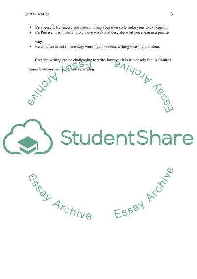 Creative Writing as an Art