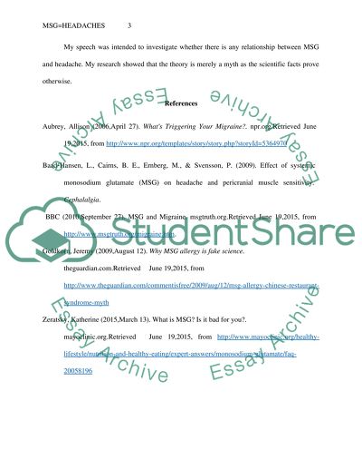 Common Scientific MythConceptions: MSG=Headaches