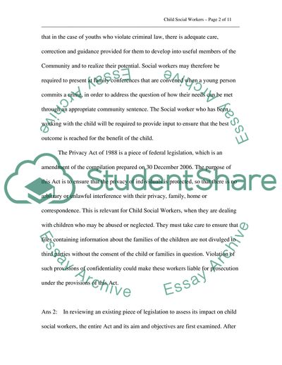 Legal and Ethical Framework: Child Social Workers