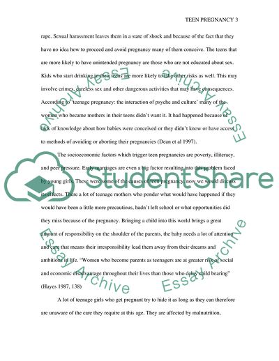 The Problem of Teen Pregnancy