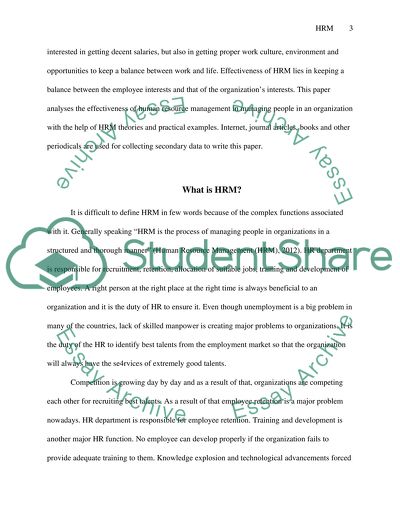 Is HRM an Effective Approach to Managing People at Work