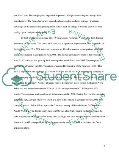 Financial Statement Analysis - Wolverine World Wide Inc and The Timberland Company