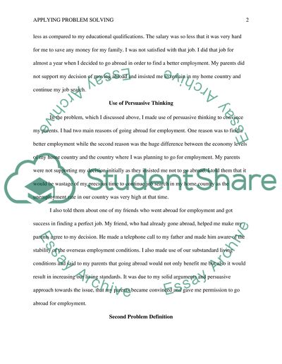 Applying Problem Solving