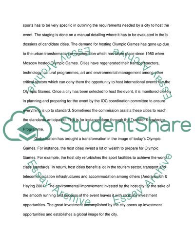 Moscow Olympics 1980. Urban Policy. Urban Regeneration