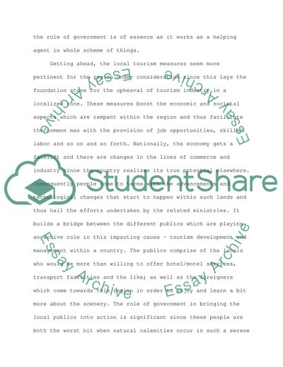 Tourism at a Regional Level