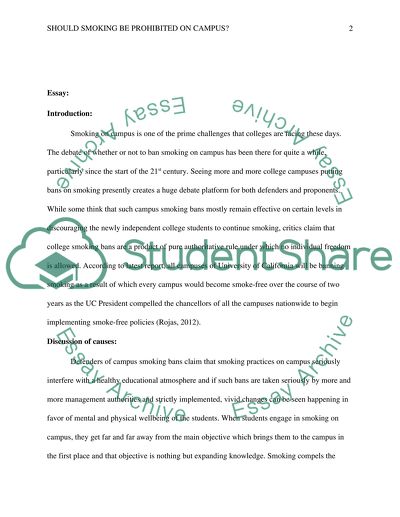 Should Smoking be Prohibited on Campus