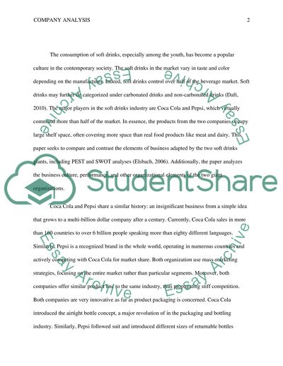 Coke vs pepsi essay