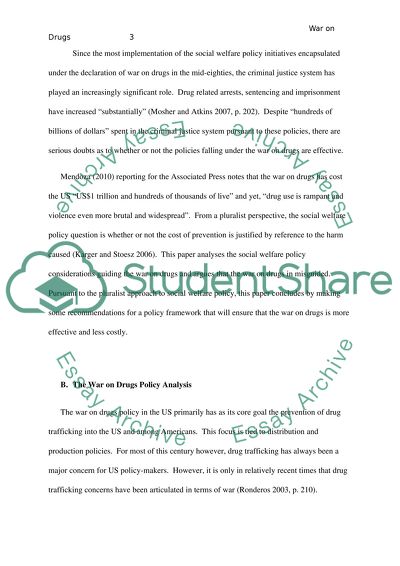 War on drugs research paper