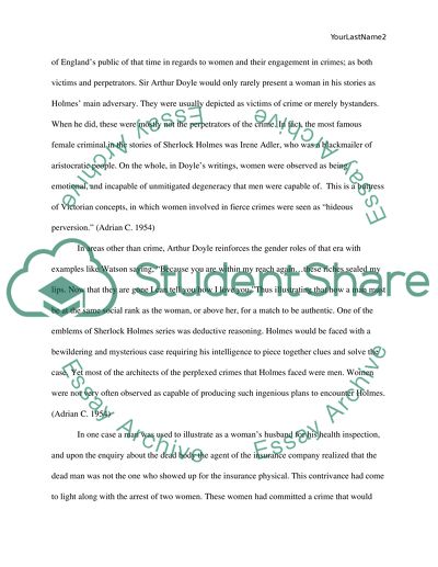 Gender Depiction in Conan Doyles Short Stories