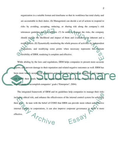 The Use of a System of Internal Controls to Manage Ethics Risks