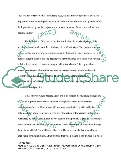 The Process of How a Bill Becomes a Law
