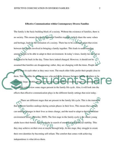 Analyze effective communication practices within diverse contemporary families