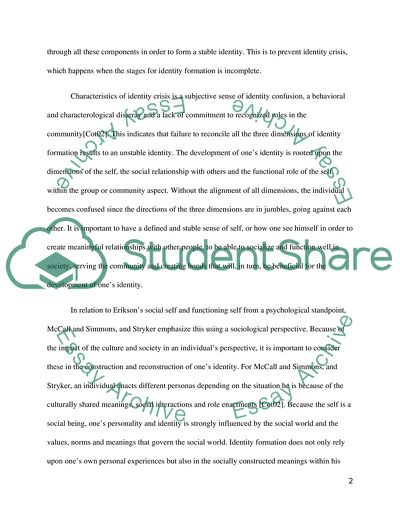 The Psychological and Sociological Viewpoints on the Creation of Ones Identity