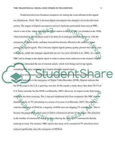 The Traditional Media Industries in Transition