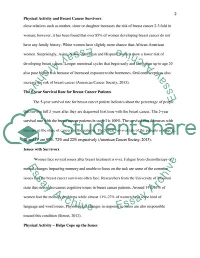 Physical Activity and Breast Cancer Survivors