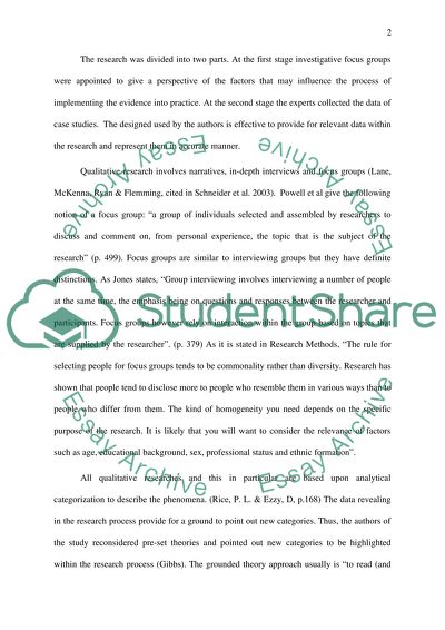 Nursing Research Appraisal