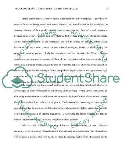 Reducing Sexual Harassment in the Workplace