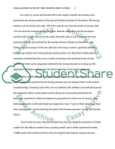 Challenges Faced by the Nursing Educators