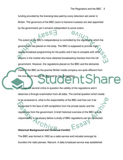 Regulation of the BBC