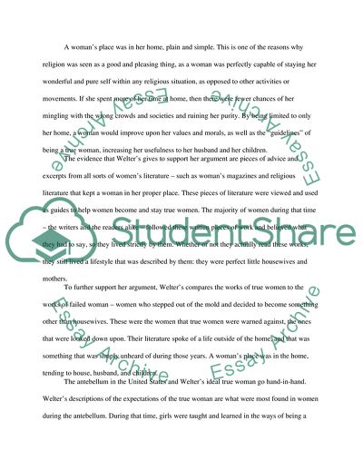 The Cult of True Womanhood by Barbara Welter