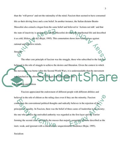 Core Beliefs of Fascism and Conceptual Category of Feminism