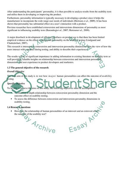 Human Personalities in Usability Tests