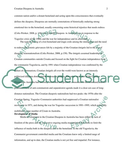 The History of Croatian Diaspora in Australia