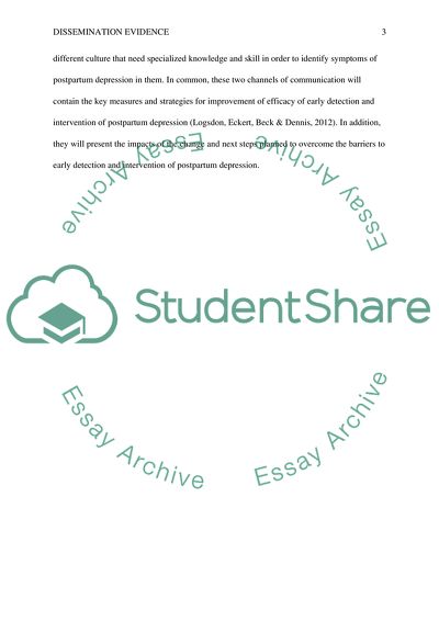 Dissemination evidence