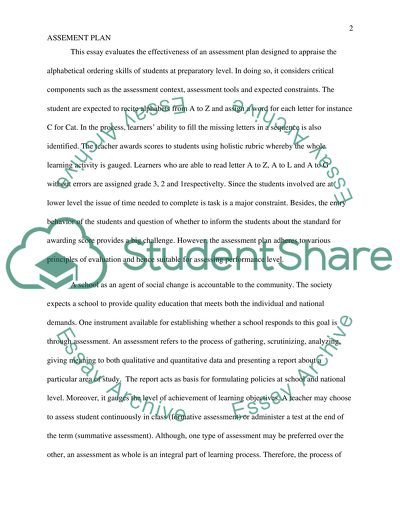 Education Assesment Plan