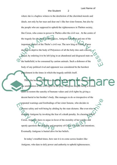 Antigone the Ideal Leader