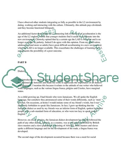 The Connection between Bi-Lingualism and Biculturalism