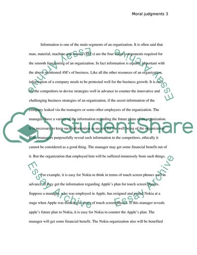 Moral Judgments in Business Ethics