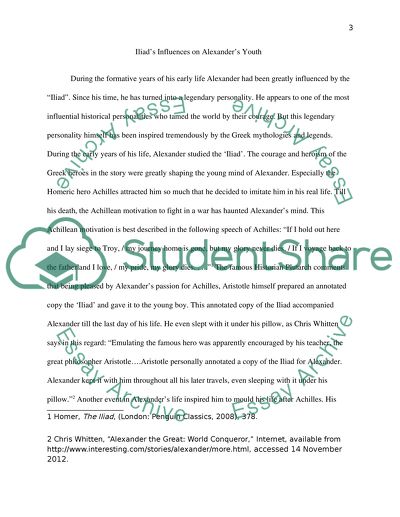 How the Epic poem Iliad Influenced Alexander the Great