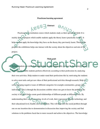 Practicum Learning Agreement