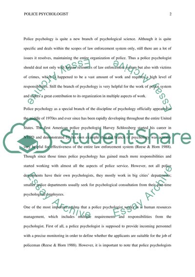 Roles of the Police Psychologist in the Law Enforcement System