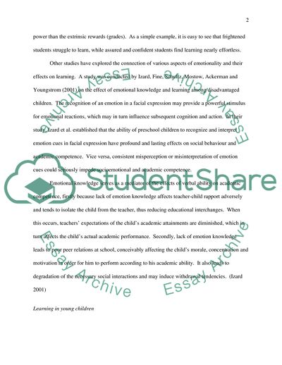 Effects of Emotions and Learning on Disadvantaged Children