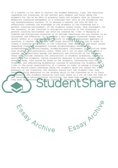 Classroom Management Theories and Styles