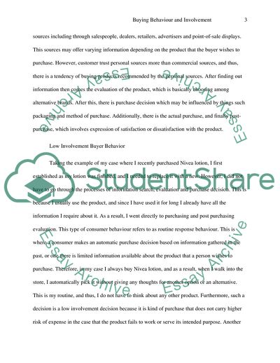 Buying Behavior and Involvement